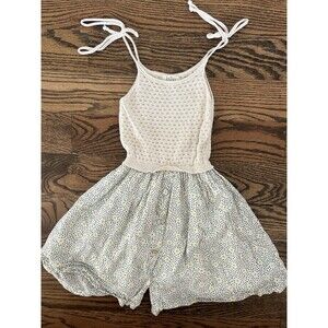 Búho Sand Flower Dots Summer Dress Girls 3T Made In Spain 100% Organic Cotton